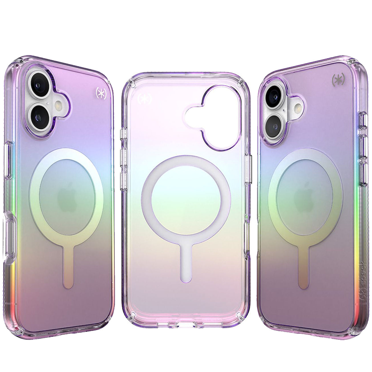 Handyhülle für iPhone 16, Speck Presidio Lux MagSafe, Transparent schillerndes Violett
