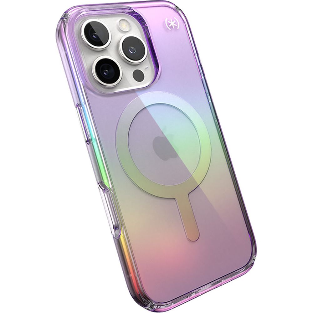 Handyhülle für iPhone 16 Pro, Speck Presidio Lux MagSafe, Transparent schillerndes Violett