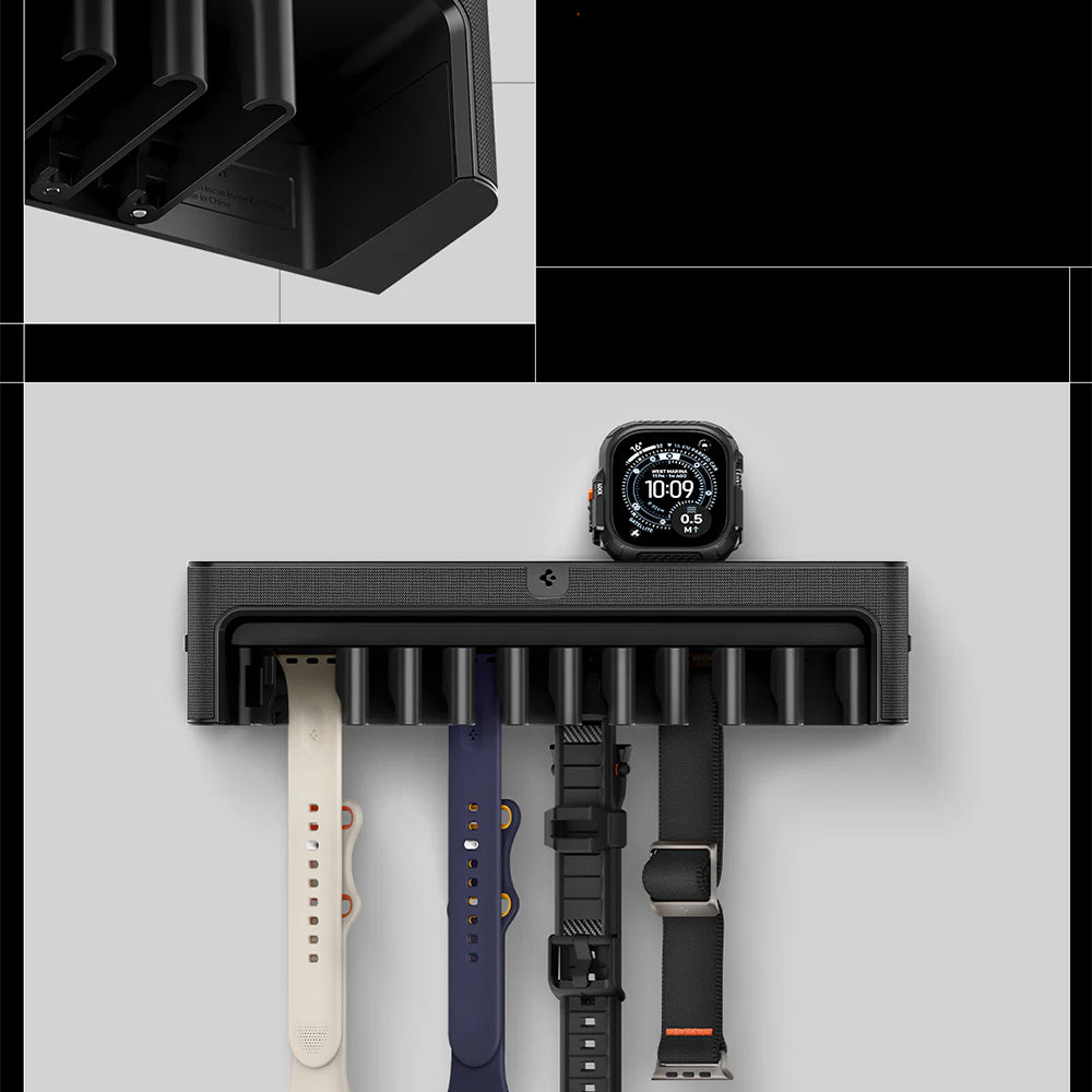 Wandorganizer für Uhrenarmbänder und Smartwatch-Armbänder, Spigen Band Organizer S341, Schwarz