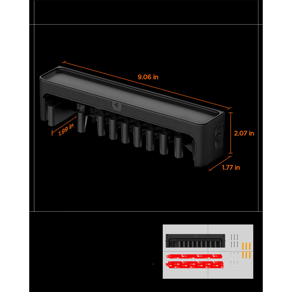 Wandorganizer für Uhrenarmbänder und Smartwatch-Armbänder, Spigen Band Organizer S341, Schwarz