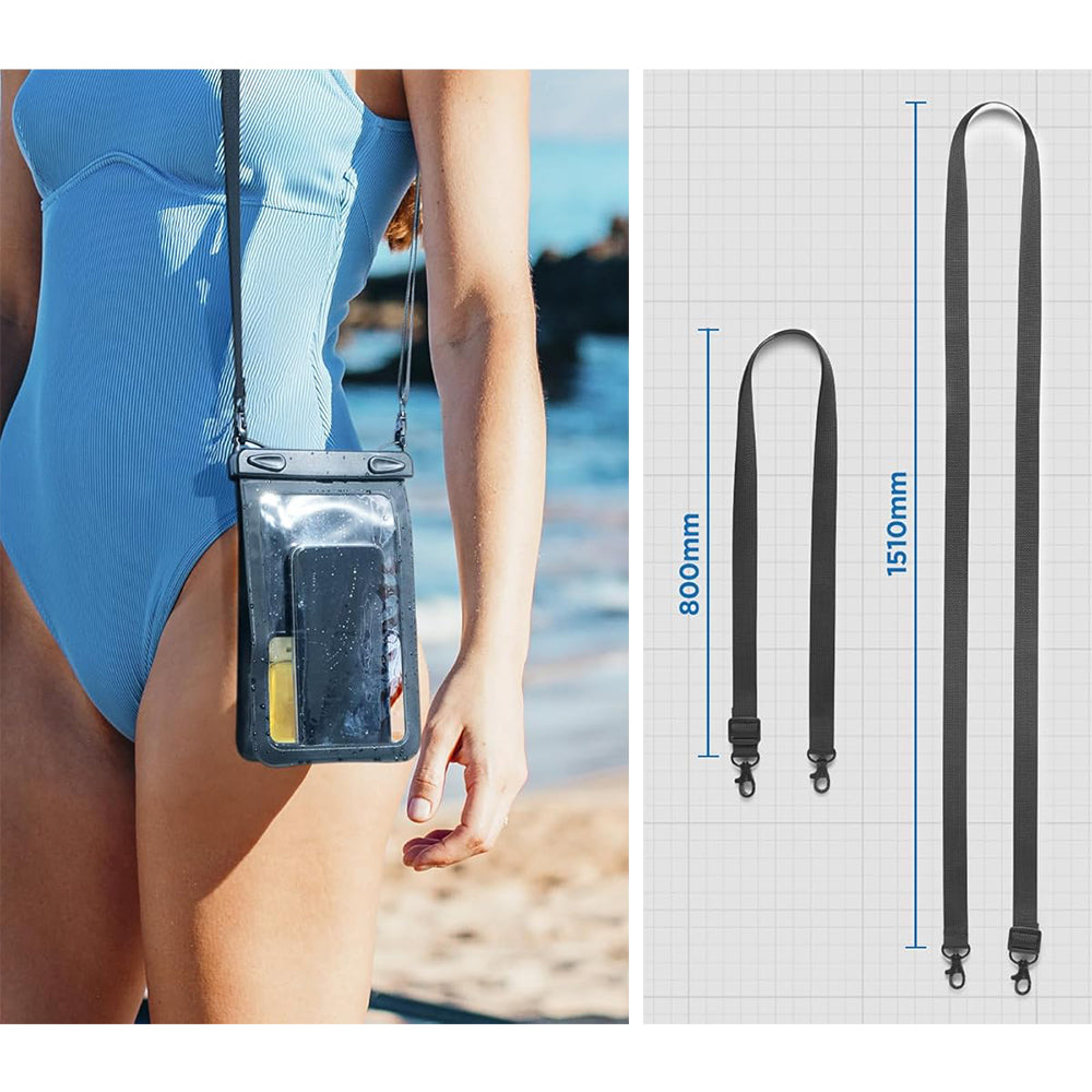 Wasserdichte Hülle Spigen A603 Universal Waterproof Case IPX8 mit separatem Fach für Gegenstände, Schwarz-Matt