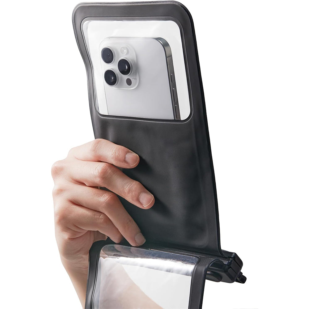 Wasserdichte Hülle Spigen A603 Universal Waterproof Case IPX8 mit separatem Fach für Gegenstände, Schwarz-Matt