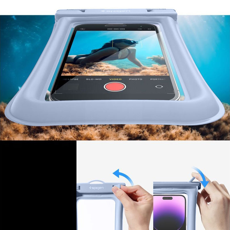 Wasserdichte Schutzhülle Spigen A610 Waterproof Float 2-Pack, Blau