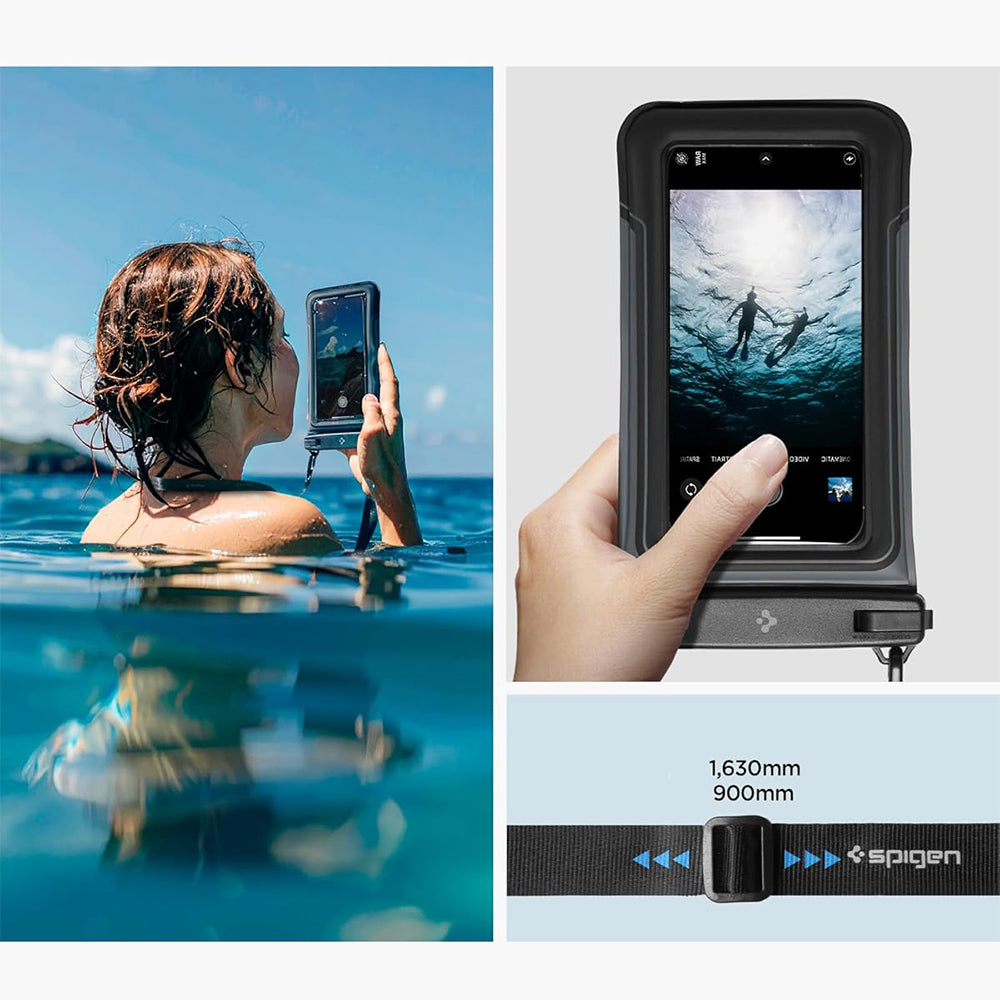 Wasserdichte Handyhülle Spigen A611P Waterproof Float Case 2-Pack, Schwarz