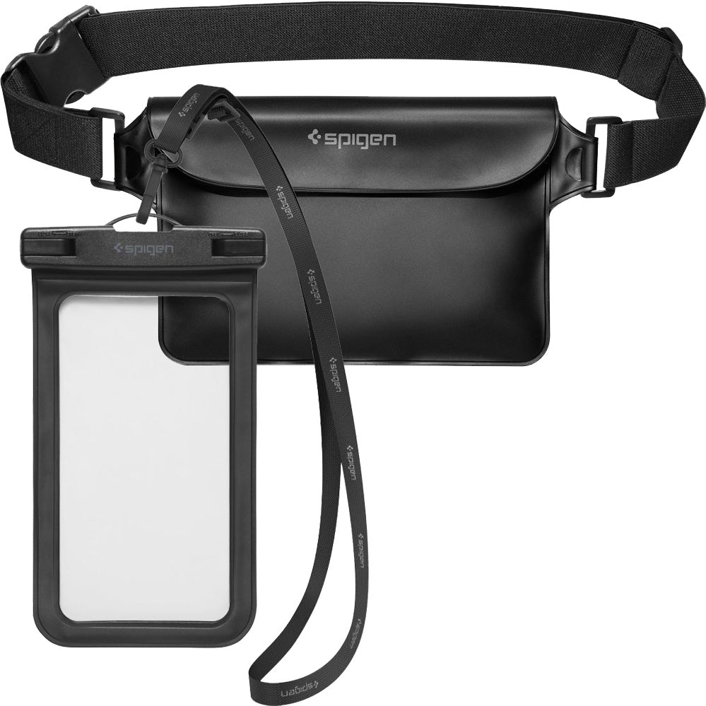 Wasserdichte Schutzhülle + Tashe Spigen A621 Waterproof Case + Bag, Schwarz