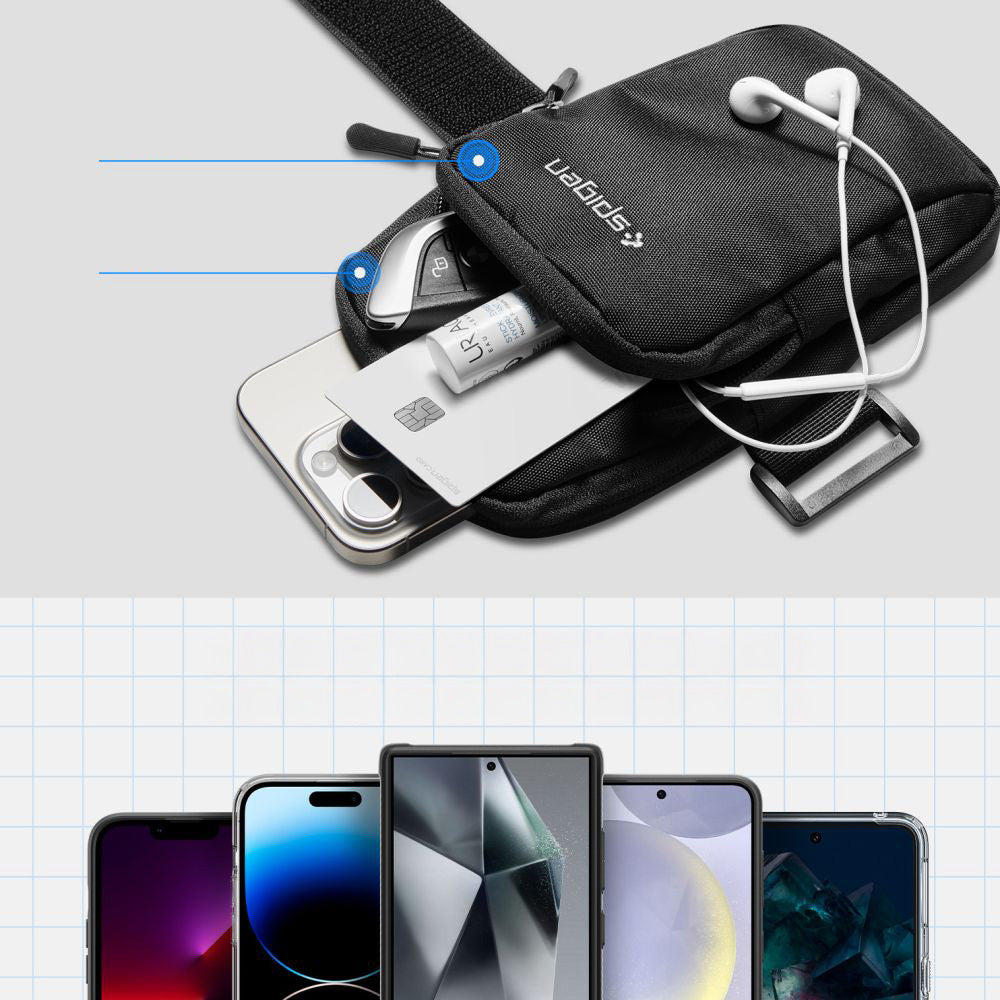Armbinde für das Telefon, Spigen A702 Dynamic Shield Armband, Schwarz