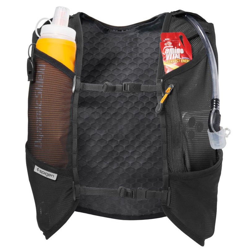 Laufweste, Spigen A721 Dynamic Shield Running Vest Active M-L + Soft Flask, Schwarz