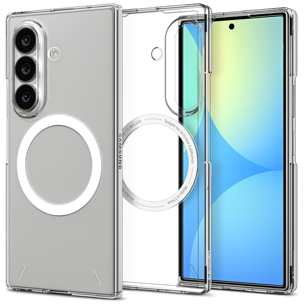 Handyhülle für Galaxy Z Fold8 Ultra, Spigen Air Skin Mag mit MagSafe, Transparent und Weiß