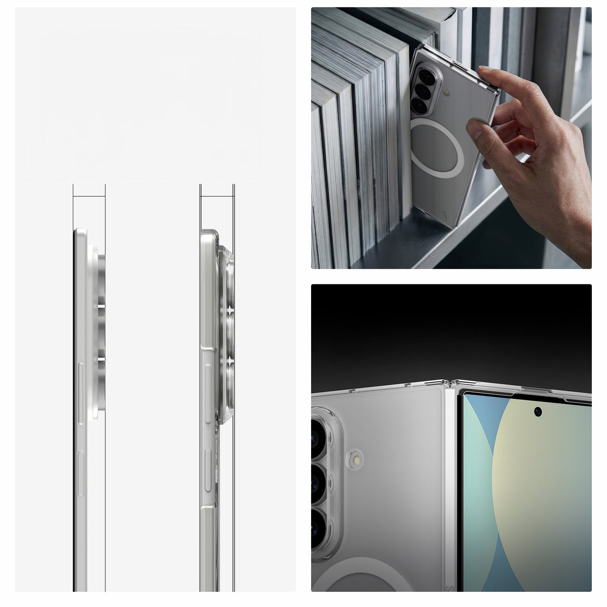 Handyhülle für Galaxy Z Fold8 Ultra, Spigen Air Skin Mag mit MagSafe, Transparent und Weiß