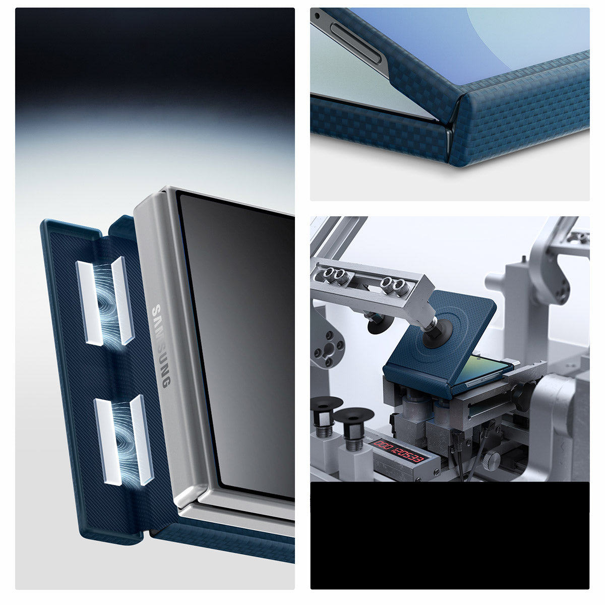 Handyhülle für Galaxy Z Flip8, Spigen Air Skin Aramid Mag mit MagSafe, Blau