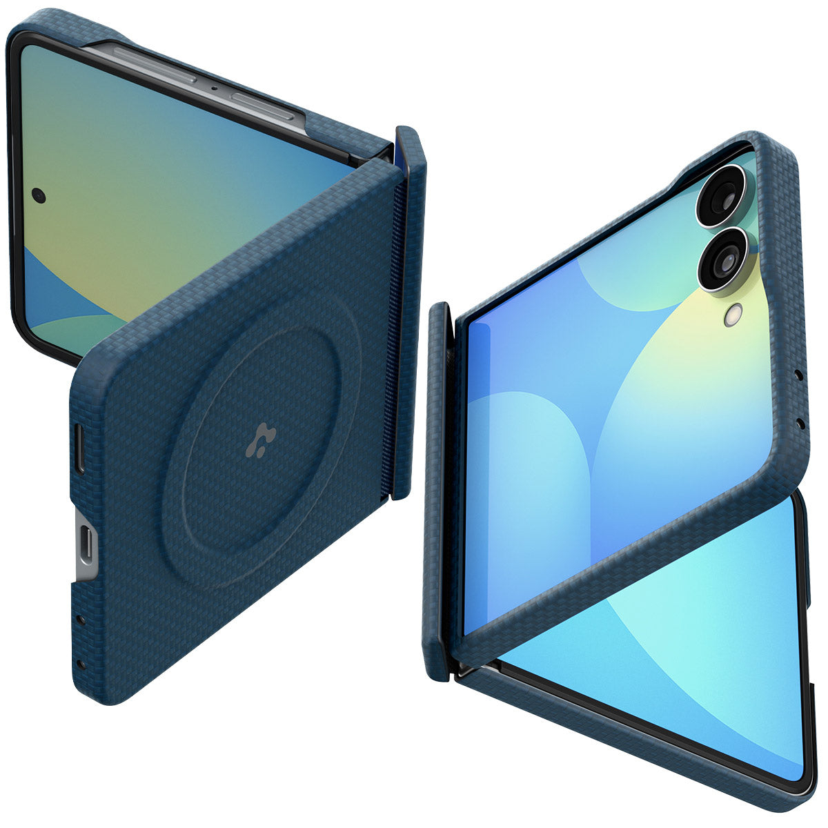 Handyhülle für Galaxy Z Flip8, Spigen Air Skin Aramid Mag mit MagSafe, Blau