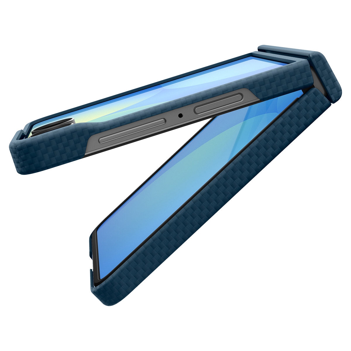 Handyhülle für Galaxy Z Flip8, Spigen Air Skin Aramid Mag mit MagSafe, Blau