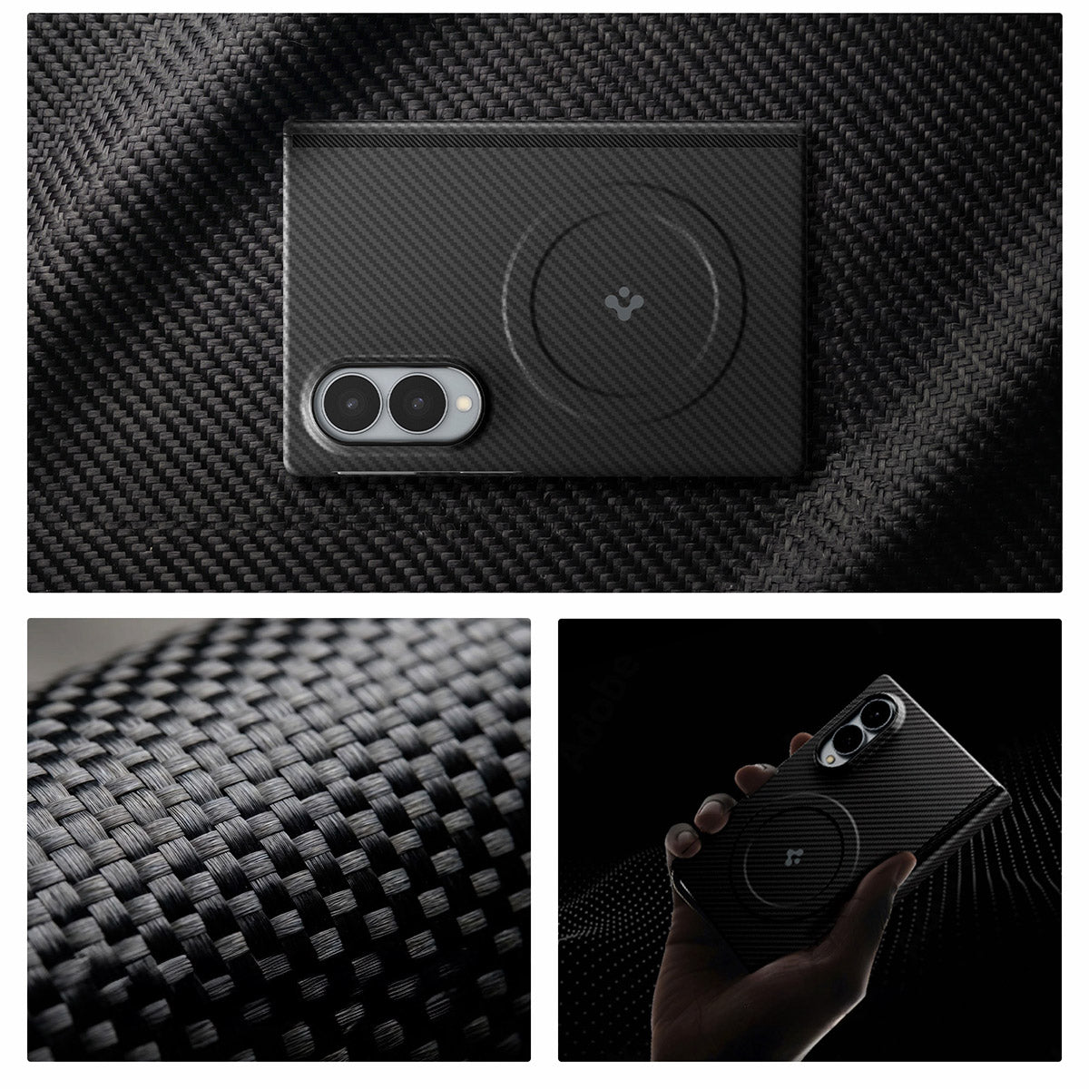 Handyhülle für Galaxy Z Fold8, Spigen Air Skin Aramid Mag mit MagSafe, Schwarz