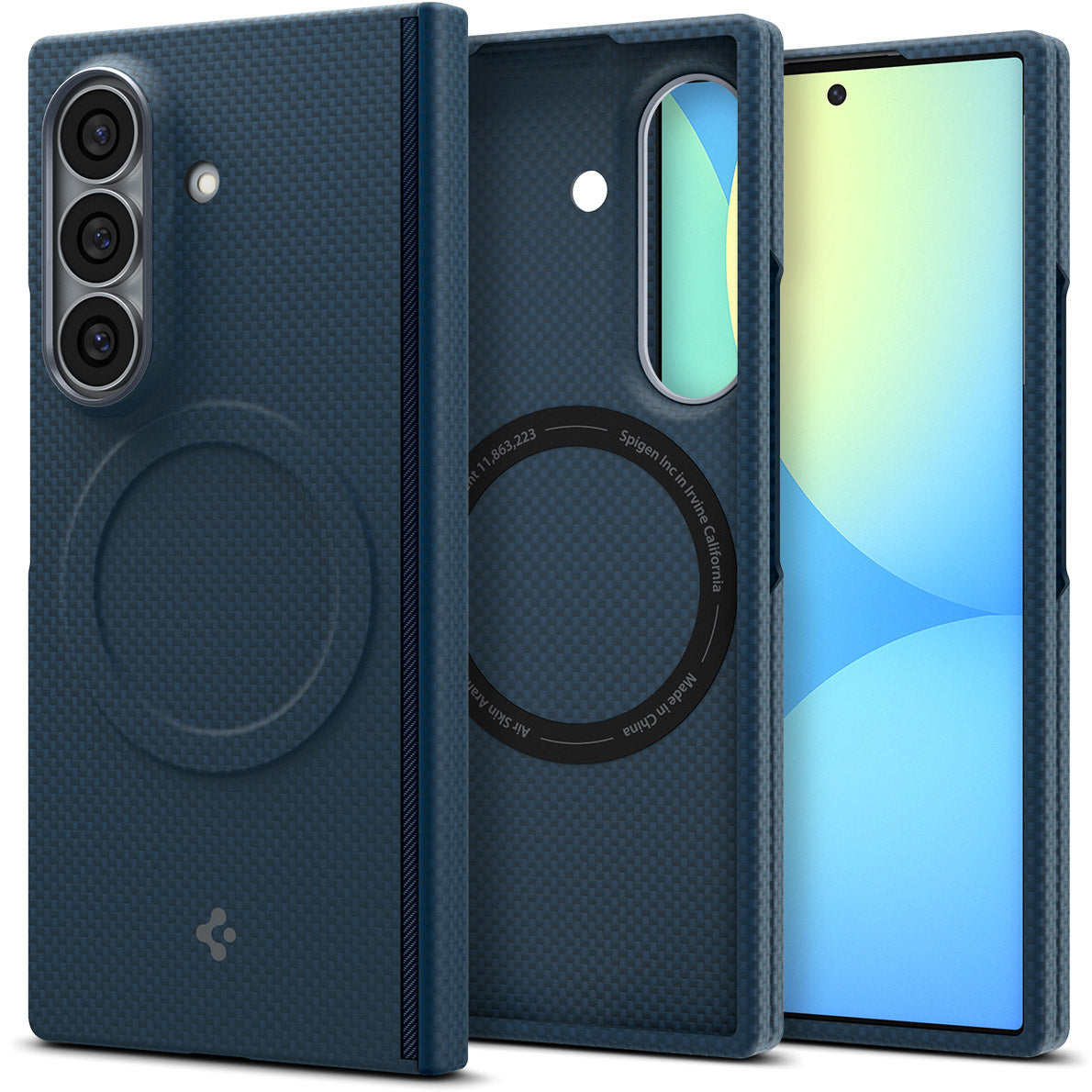 Handyhülle für Galaxy Z Fold8 Ultra, Spigen Air Skin Aramid Mag mit MagSafe, Blau