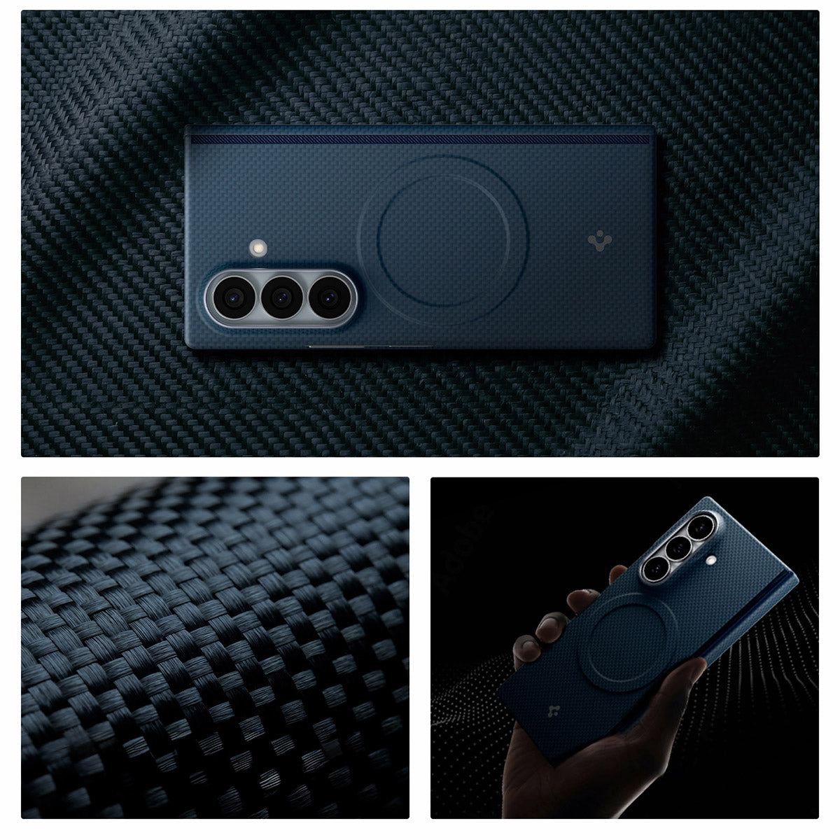 Handyhülle für Galaxy Z Fold8 Ultra, Spigen Air Skin Aramid Mag mit MagSafe, Blau