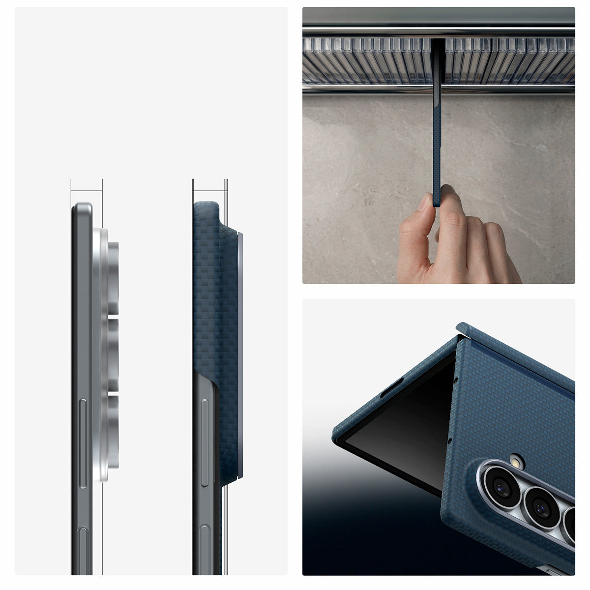 Handyhülle für Galaxy Z Fold8 Ultra, Spigen Air Skin Aramid Mag mit MagSafe, Blau