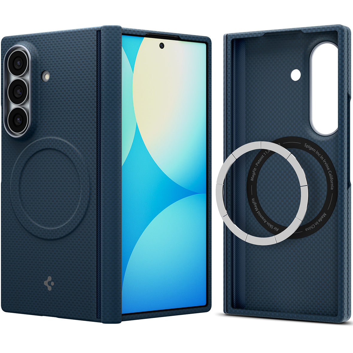 Handyhülle für Galaxy Z Fold8 Ultra, Spigen Air Skin Aramid Mag mit MagSafe, Blau