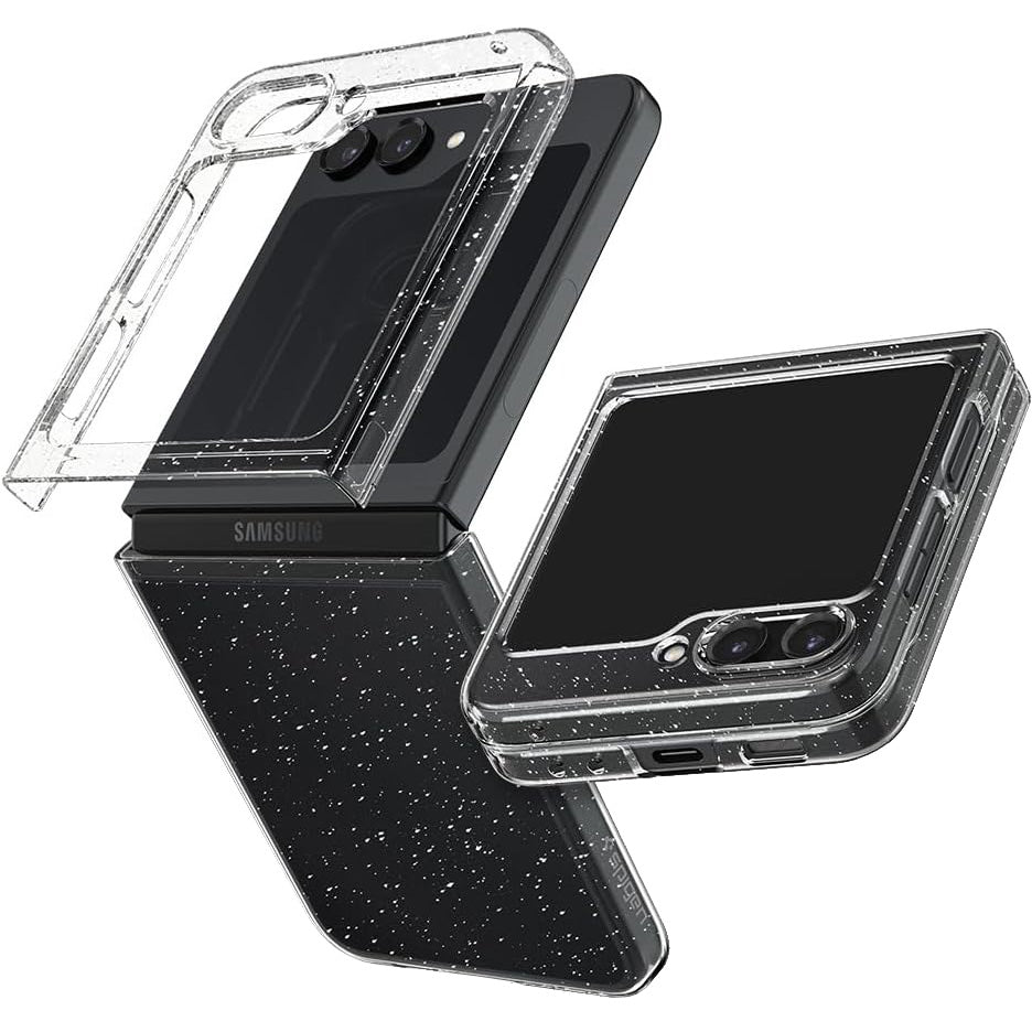 Schutzhülle Spigen Air Skin für Galaxy Z Flip5, Transparent Glitzer