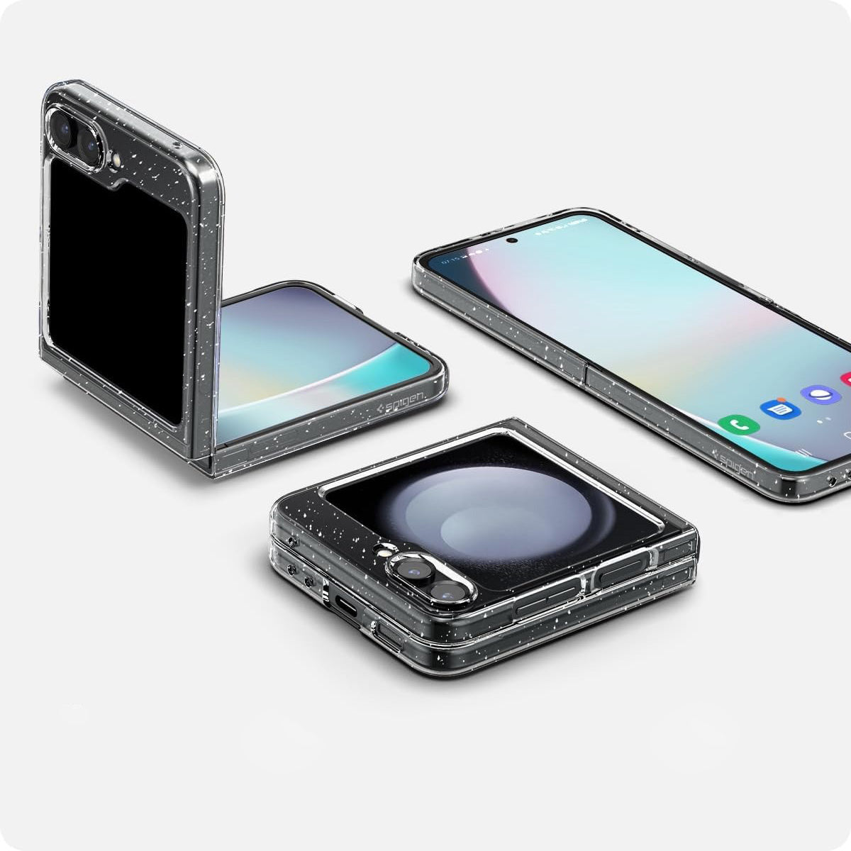 Schutzhülle Spigen Air Skin für Galaxy Z Flip5, Transparent Glitzer
