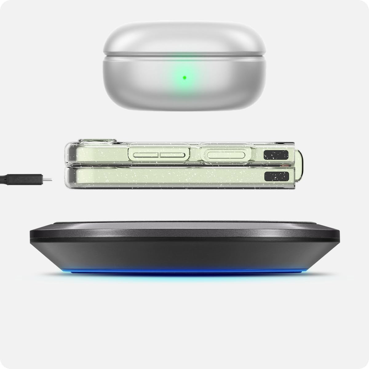 Schutzhülle Spigen Air Skin für Galaxy Z Flip5, Transparent Glitzer