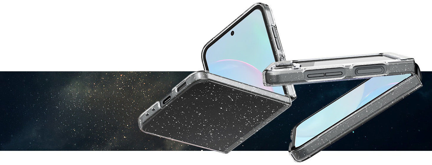 Schutzhülle Spigen Air Skin für Galaxy Z Flip5, Transparent Glitzer