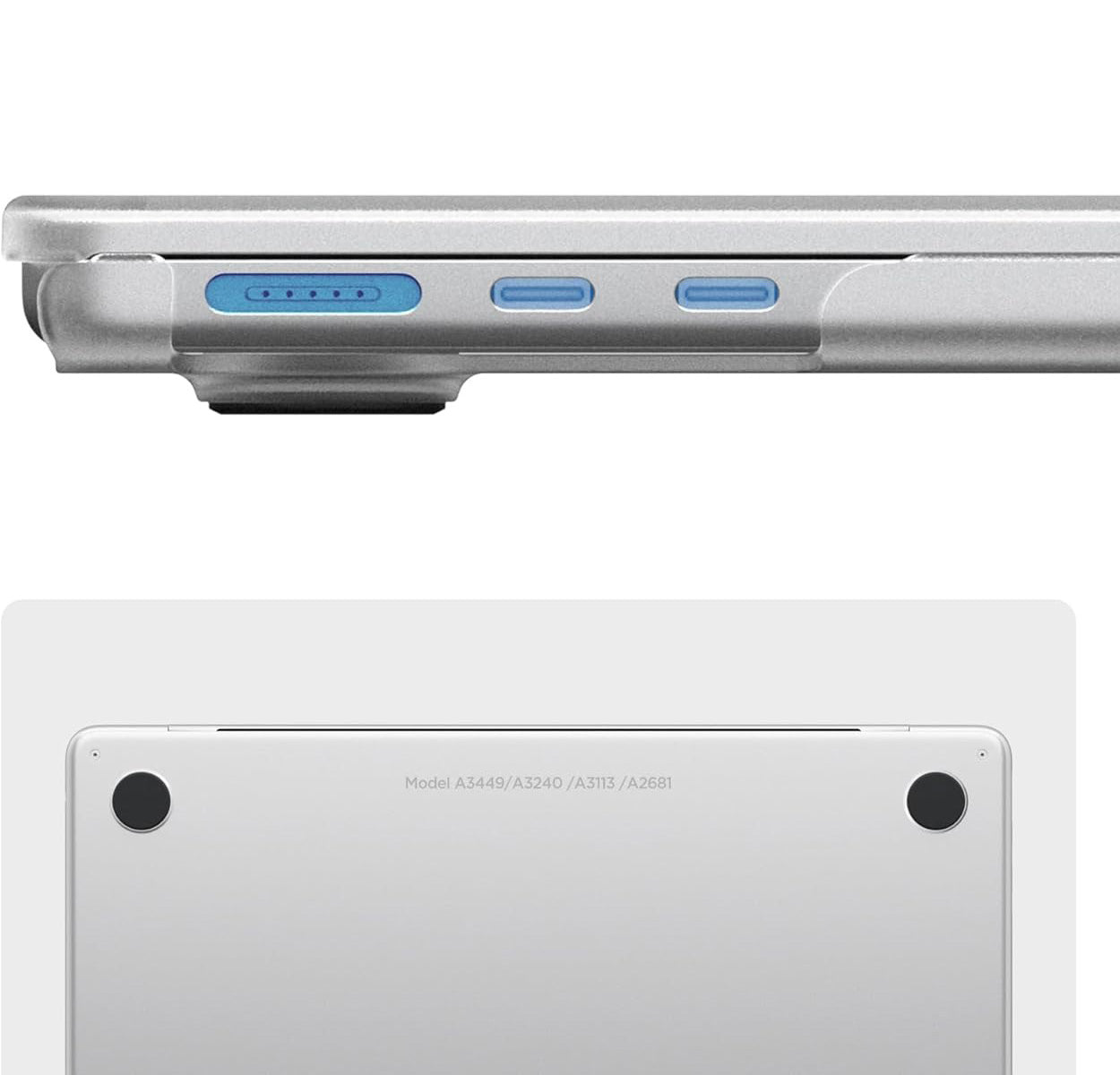 Schutzhülle für MacBook Air 13.6" M5 / M4 / M3 / M2, Spigen Air Skin, Transparent-Matt