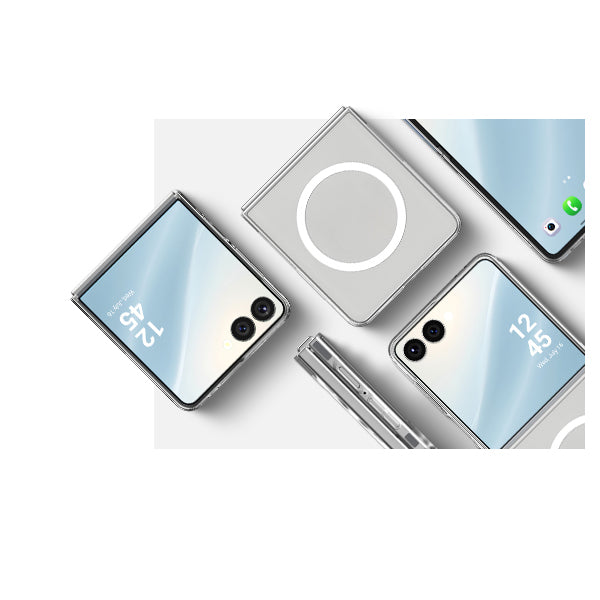 Handyhülle für Galaxy Z Flip7, Spigen Air Skin Mag für MagSafe, Transparent-Weiß
