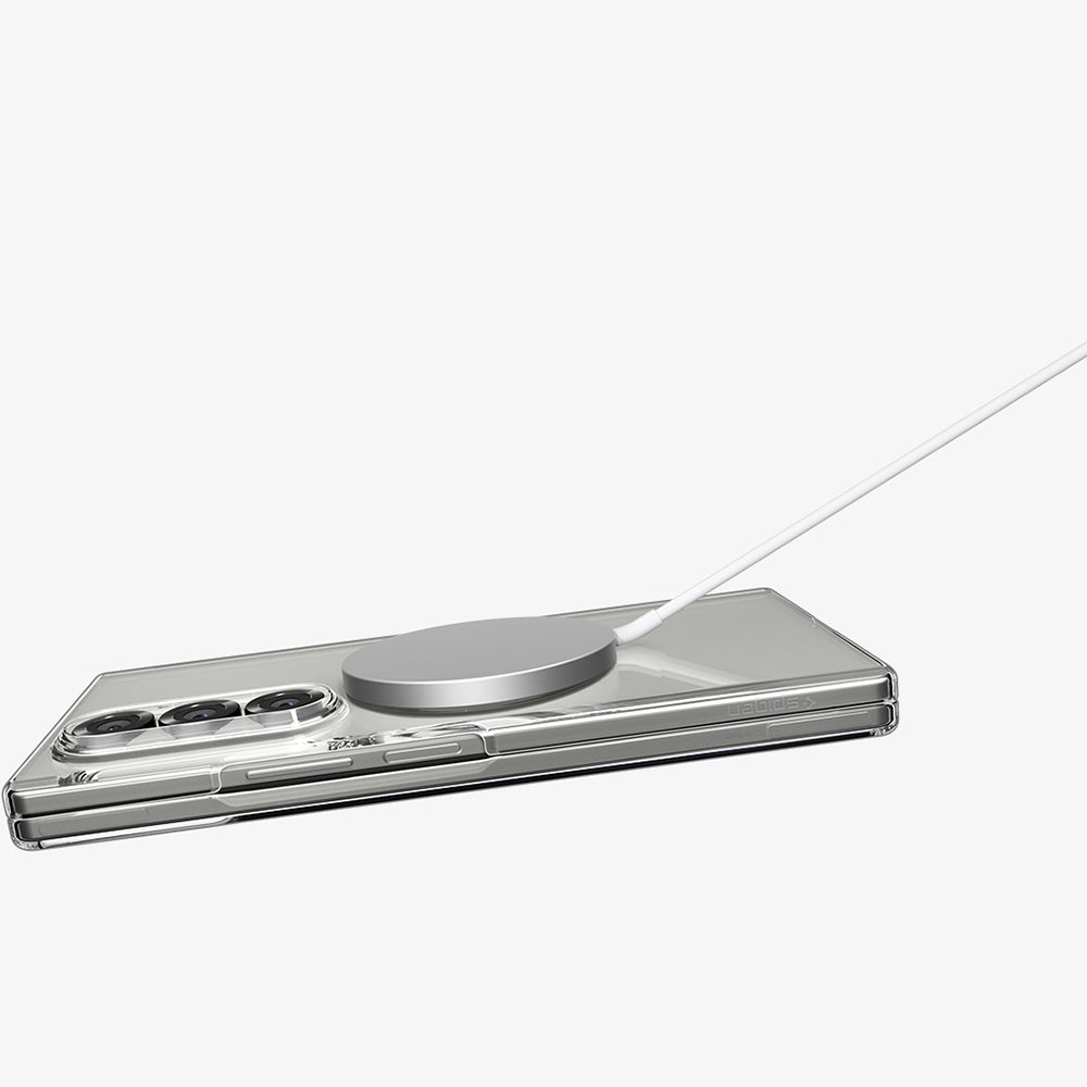 Handyhülle für Galaxy Z Fold7, Spigen Air Skin Mag für MagSafe, Transparent-Weiß