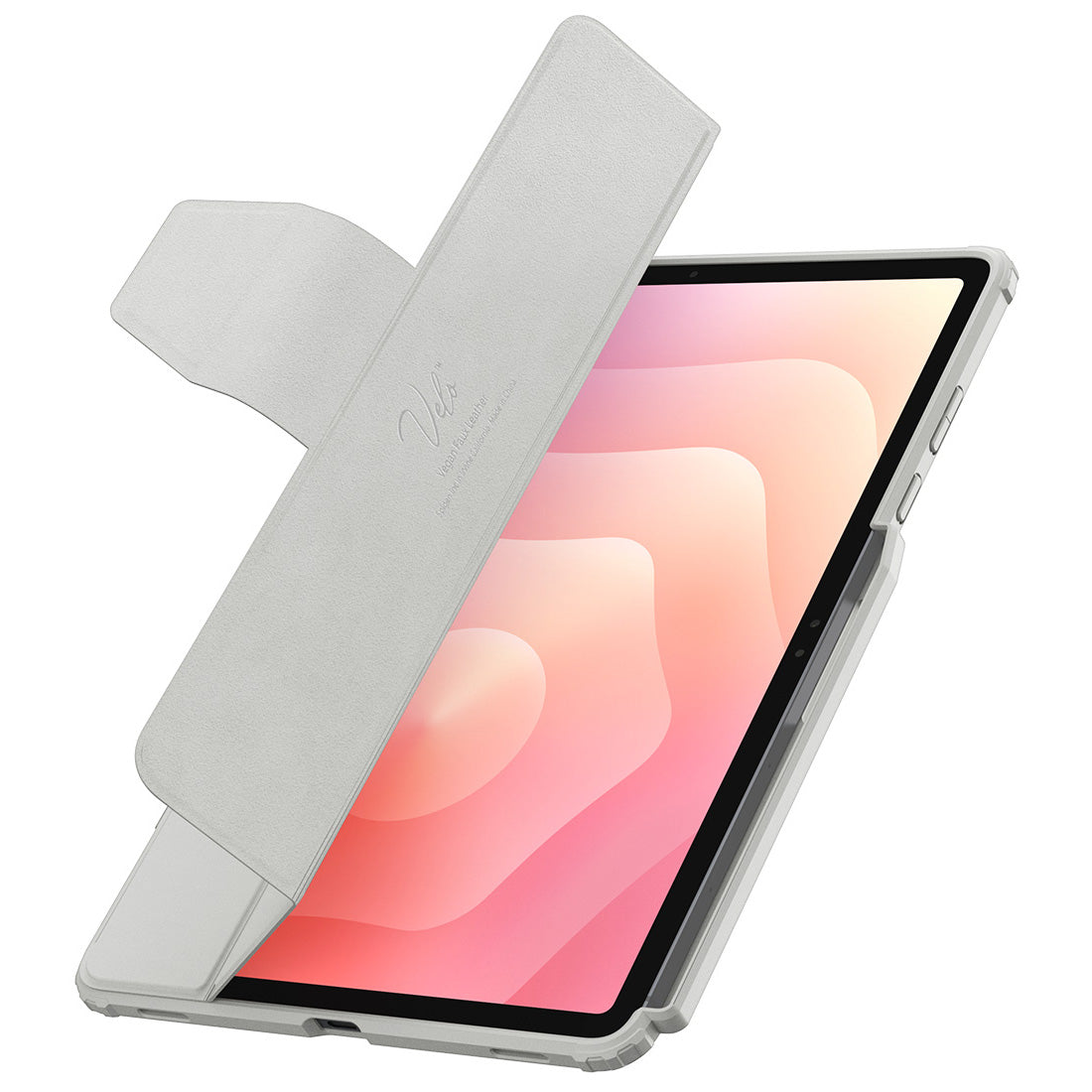 Schutzhülle mit Deckel für Galaxy Tab S11, Spigen Air Skin Pro, Grau-Transparent