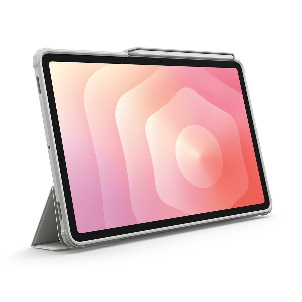 Schutzhülle mit Deckel für Galaxy Tab S11, Spigen Air Skin Pro, Grau-Transparent