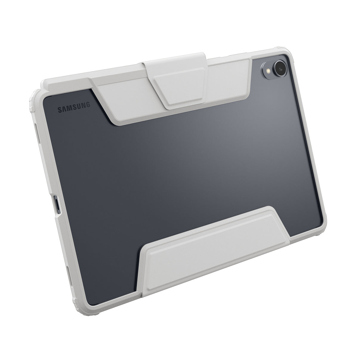 Schutzhülle mit Deckel für Galaxy Tab S11, Spigen Air Skin Pro, Grau-Transparent