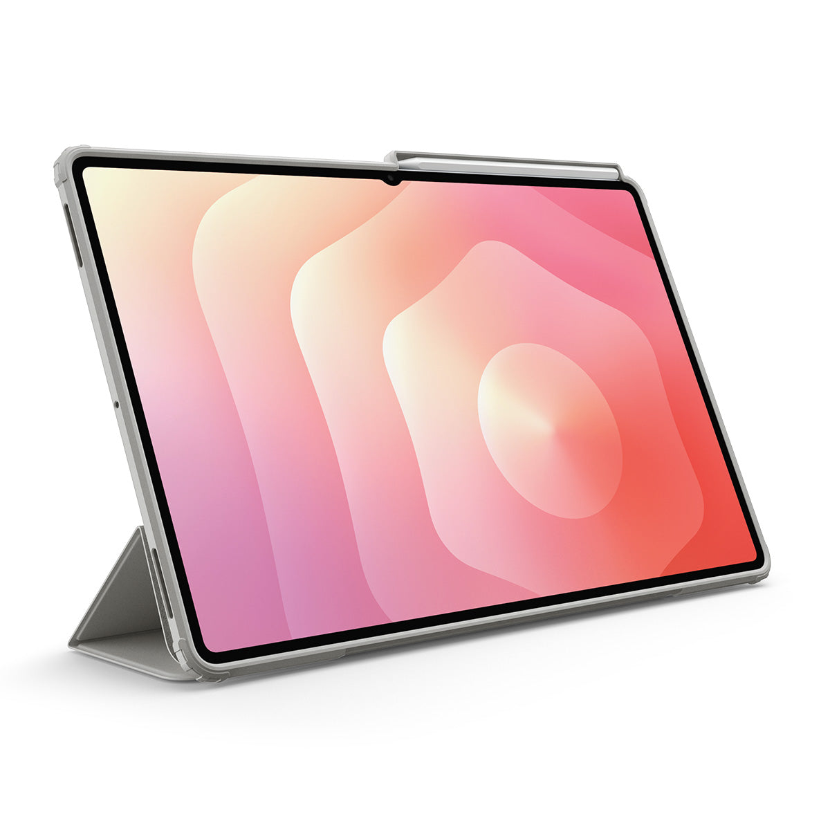 Schutzhülle mit Deckel für Galaxy Tab S11 Ultra, Spigen Air Skin Pro, Grau-Transparent