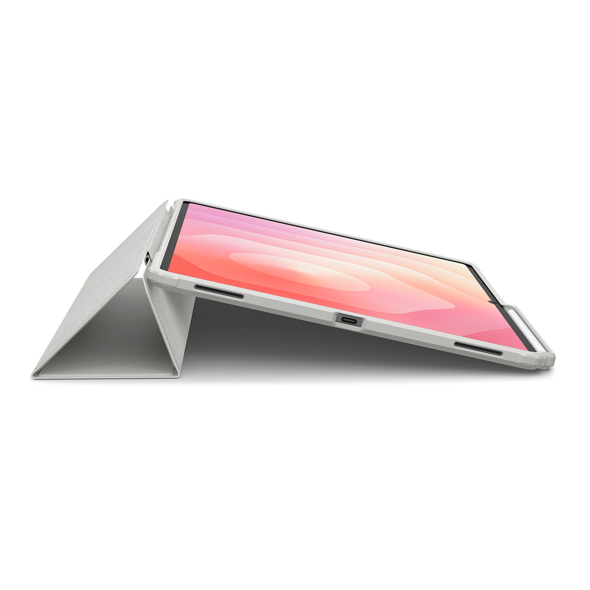 Schutzhülle mit Deckel für Galaxy Tab S11 Ultra, Spigen Air Skin Pro, Grau-Transparent