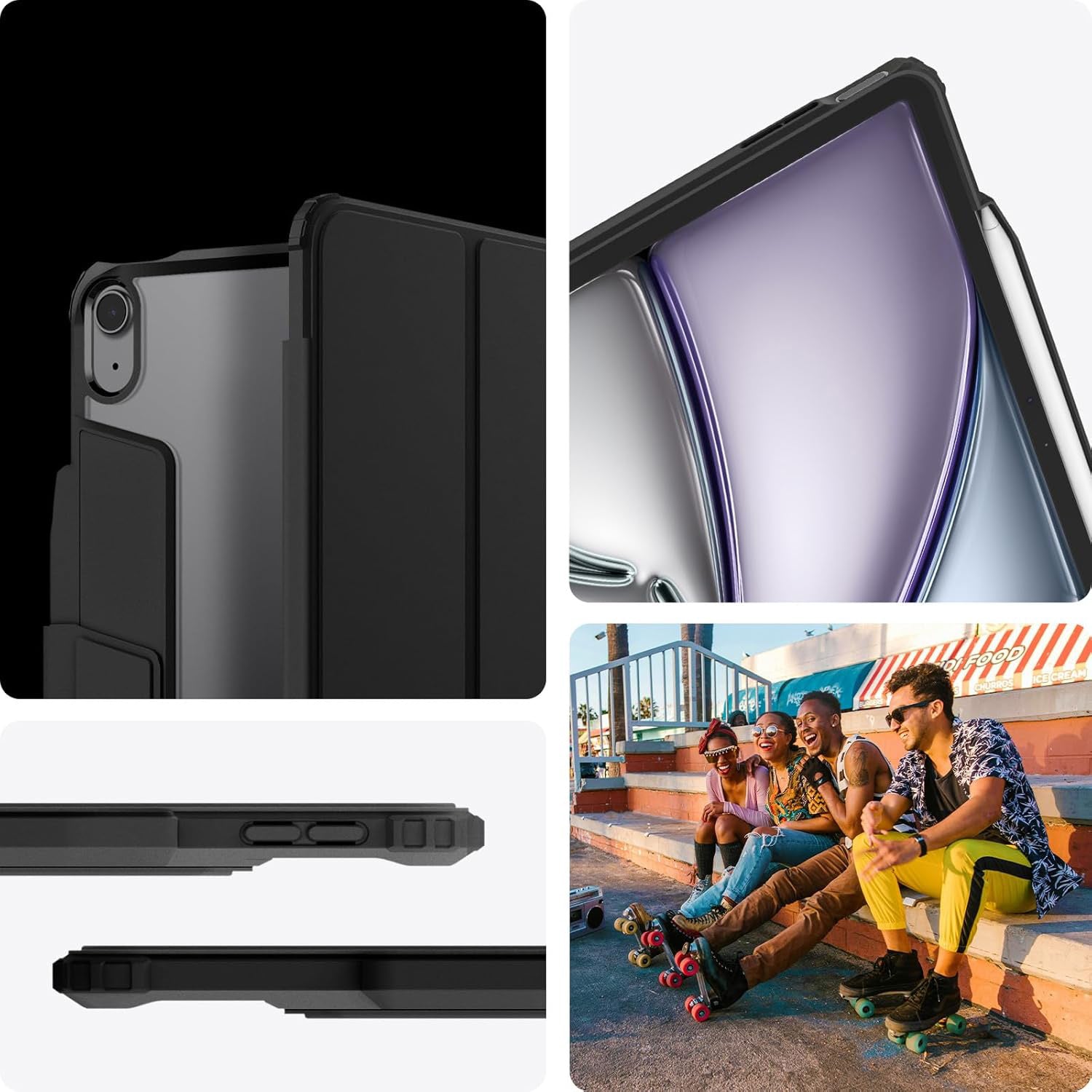 Schutzhülle für iPad Air 13" 2025 / 2024, Spigen Air Skin Pro, Schwarz