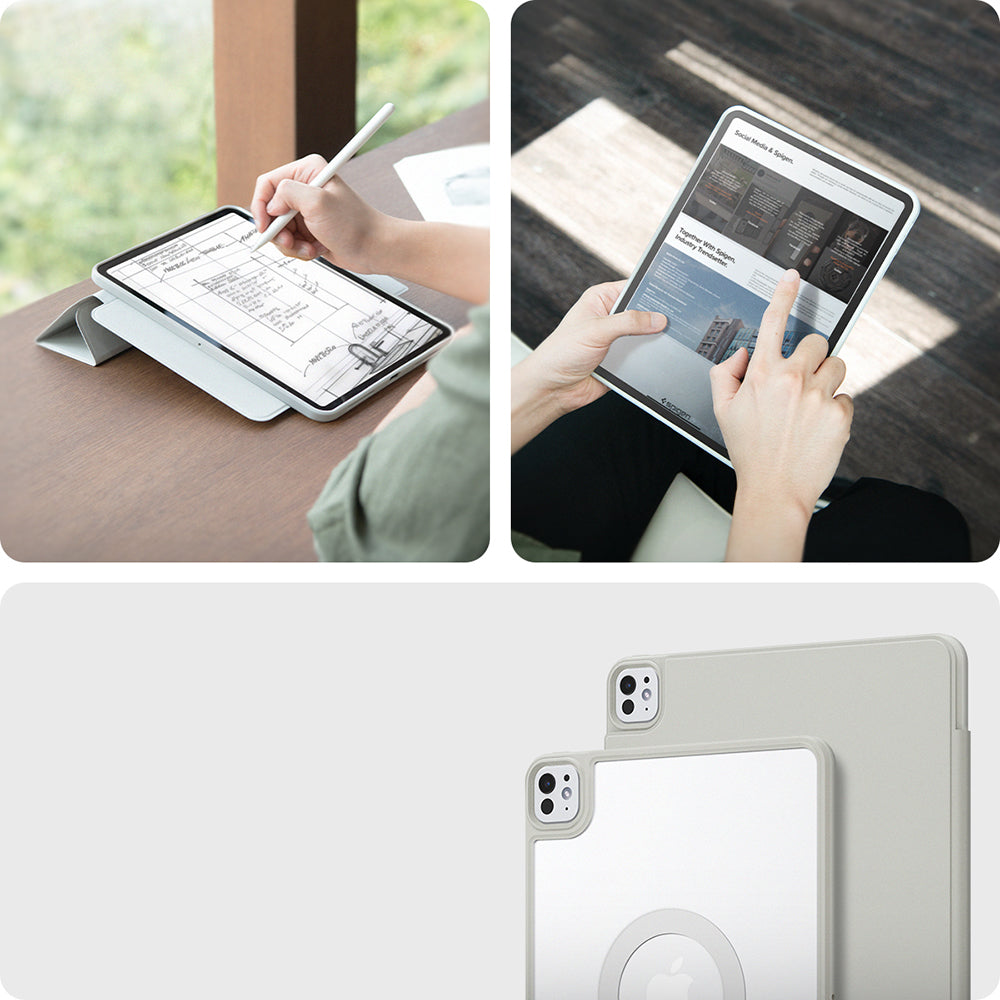 Schutzhülle für iPad Pro 13" 2025 / 2024, Spigen Air Skin Pro OneTap, Grau