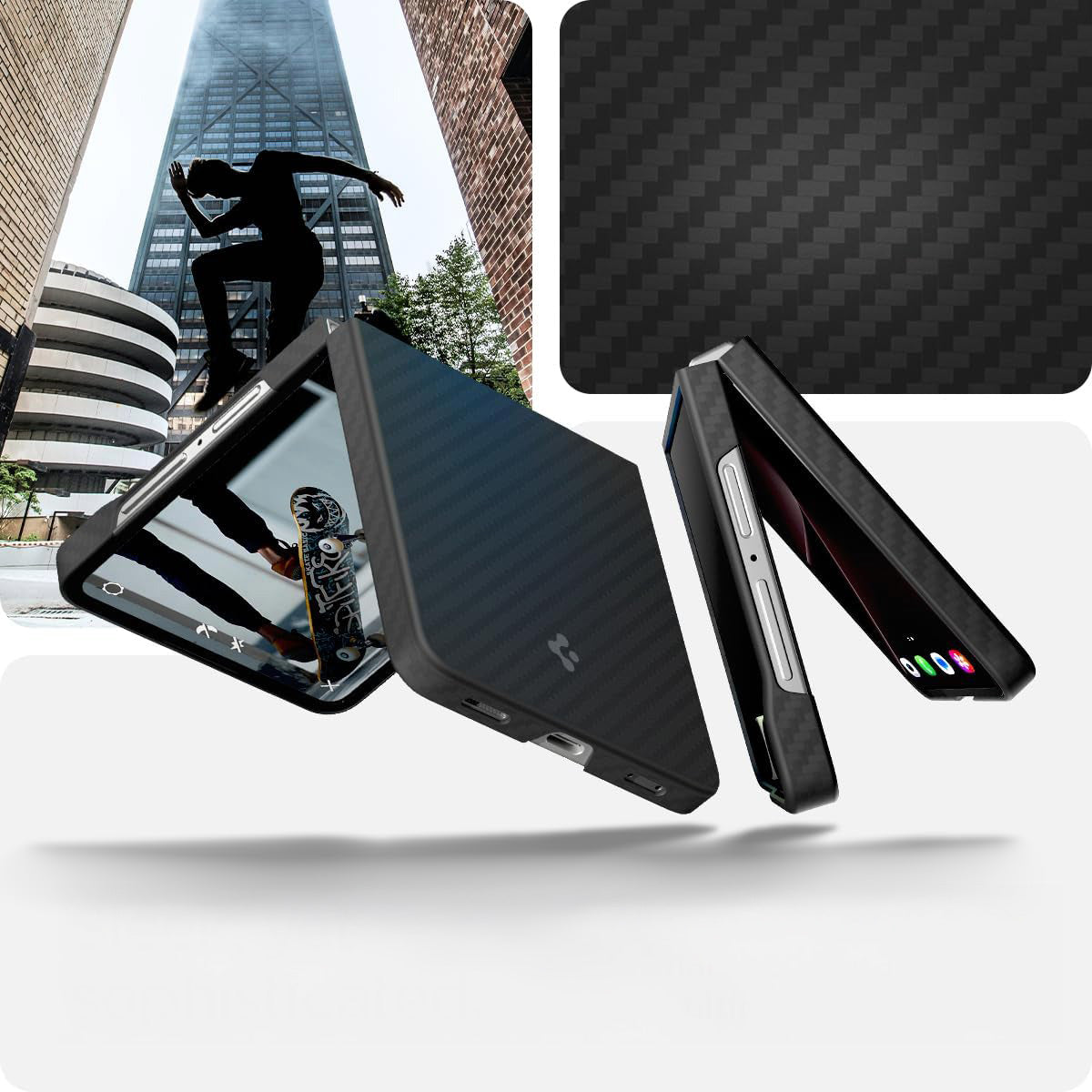Handyhülle für Galaxy Z Flip7, Spigen Air Skin, Schwarz