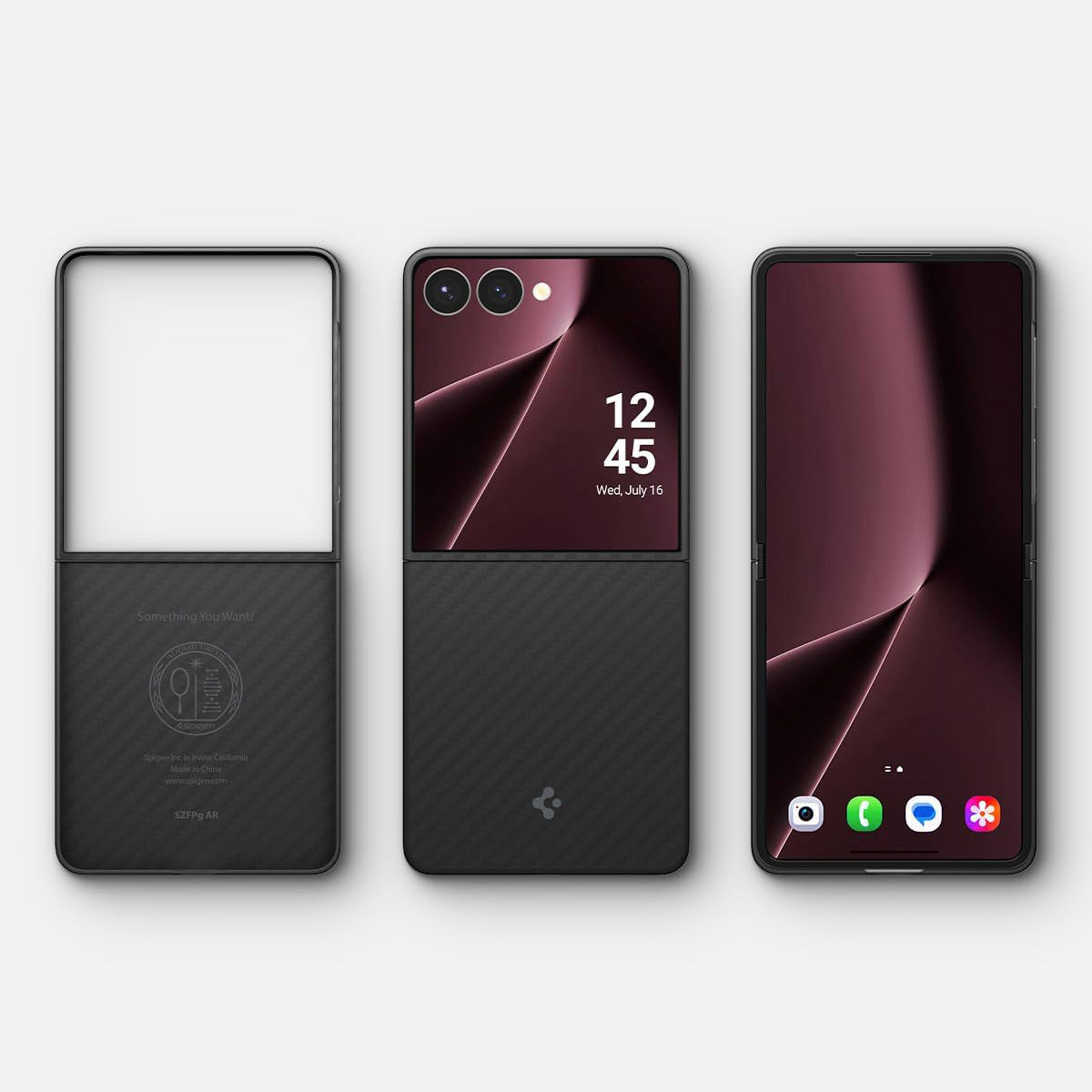 Handyhülle für Galaxy Z Flip7, Spigen Air Skin, Schwarz