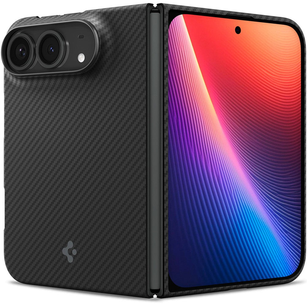Handyhülle für iPhone Duo, Spigen Air Skin Aramid Mag mit MagSafe, Schwarz (1/14)