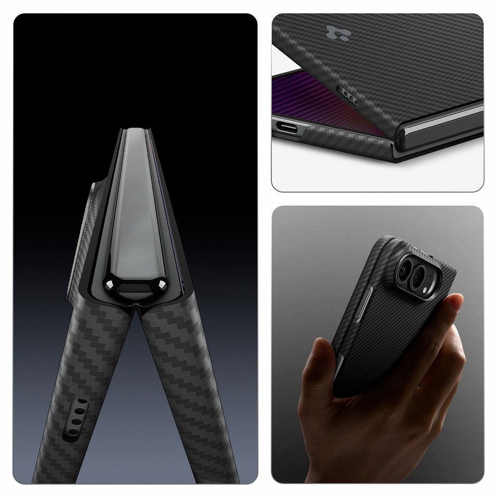 Handyhülle für iPhone Duo, Spigen Air Skin Aramid Mag mit MagSafe, Schwarz (7/14)