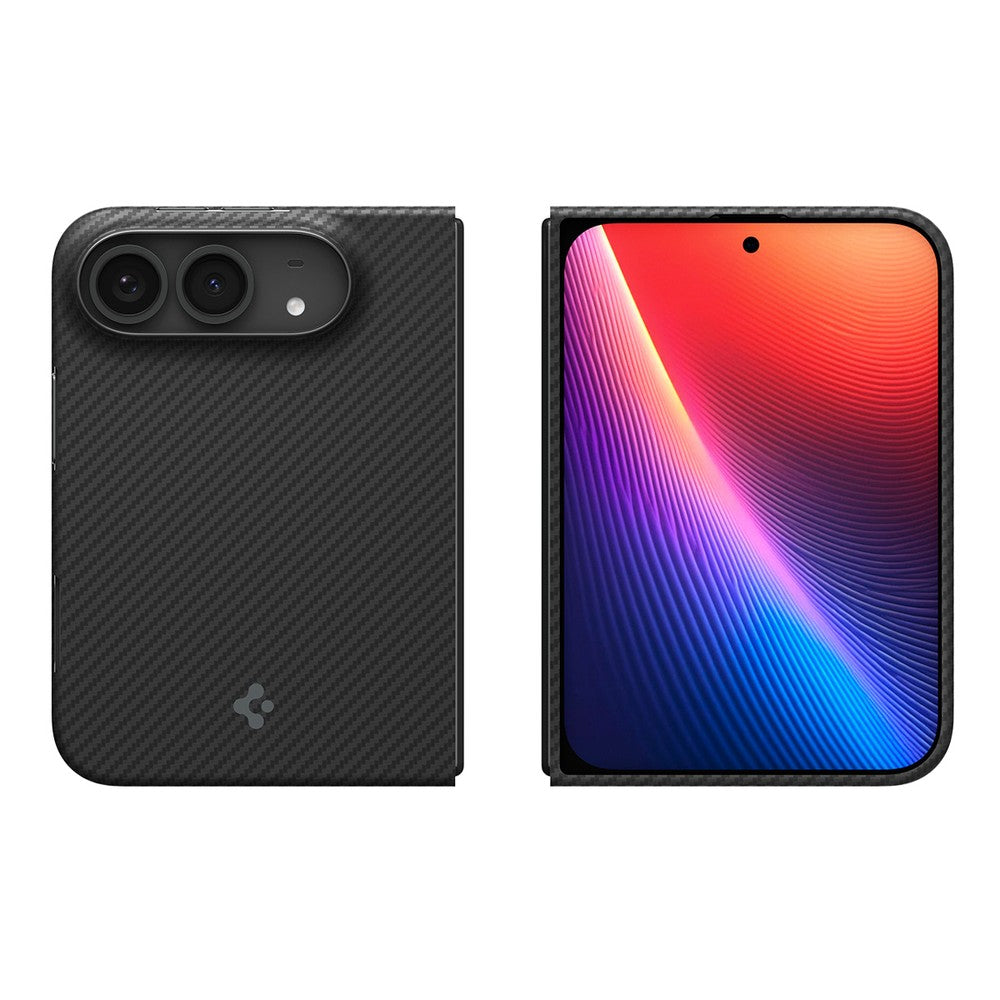 Handyhülle für iPhone Duo, Spigen Air Skin Aramid Mag mit MagSafe, Schwarz (11/14)