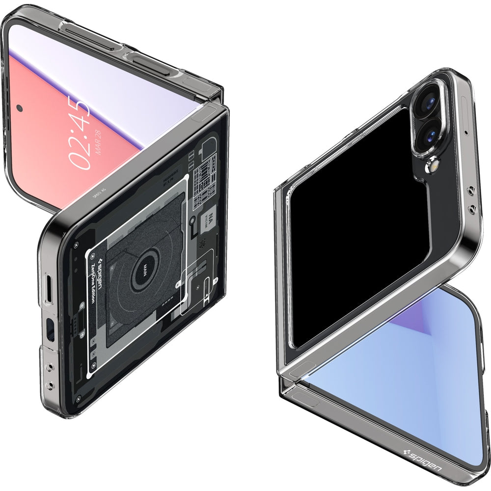Schutzhülle für Galaxy Z Flip7 FE / 6, Spigen Air Skin, Transparent-Grau (Zero One)