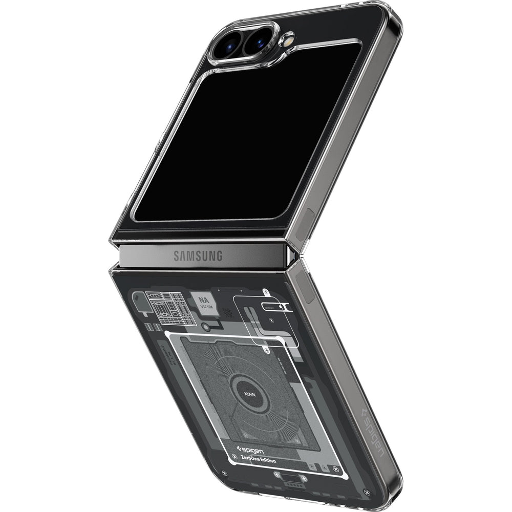 Schutzhülle für Galaxy Z Flip7 FE / 6, Spigen Air Skin, Transparent-Grau (Zero One)