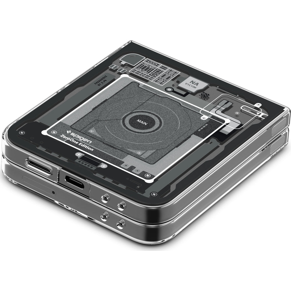 Schutzhülle für Galaxy Z Flip7 FE / 6, Spigen Air Skin, Transparent-Grau (Zero One)