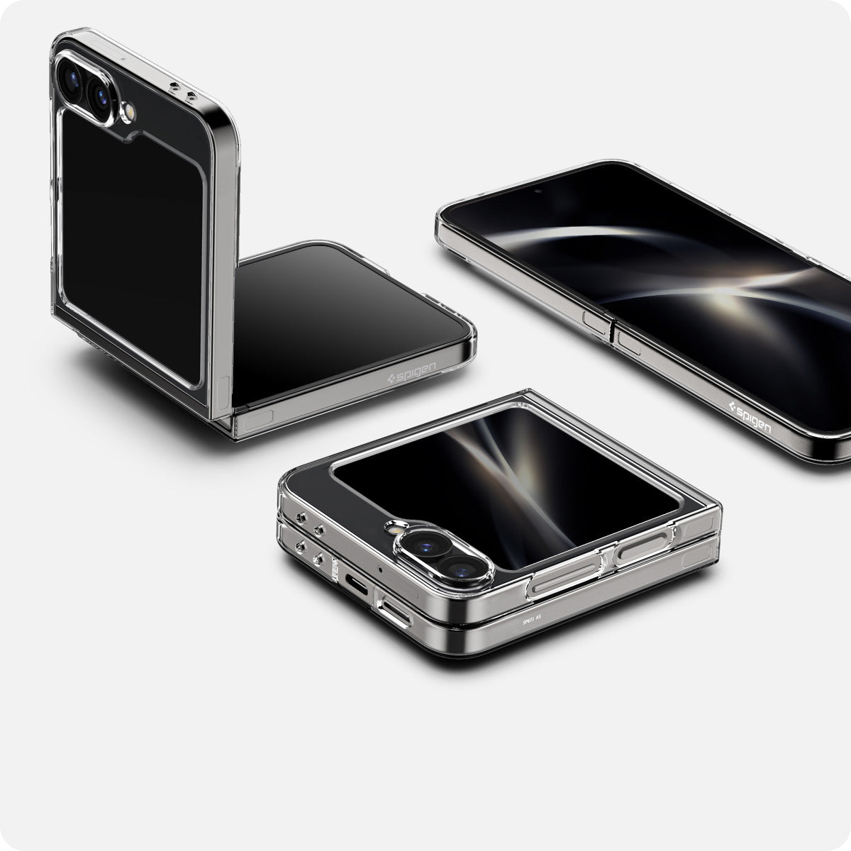 Schutzhülle für Galaxy Z Flip7 FE / 6, Spigen Air Skin, Transparent-Grau (Zero One)