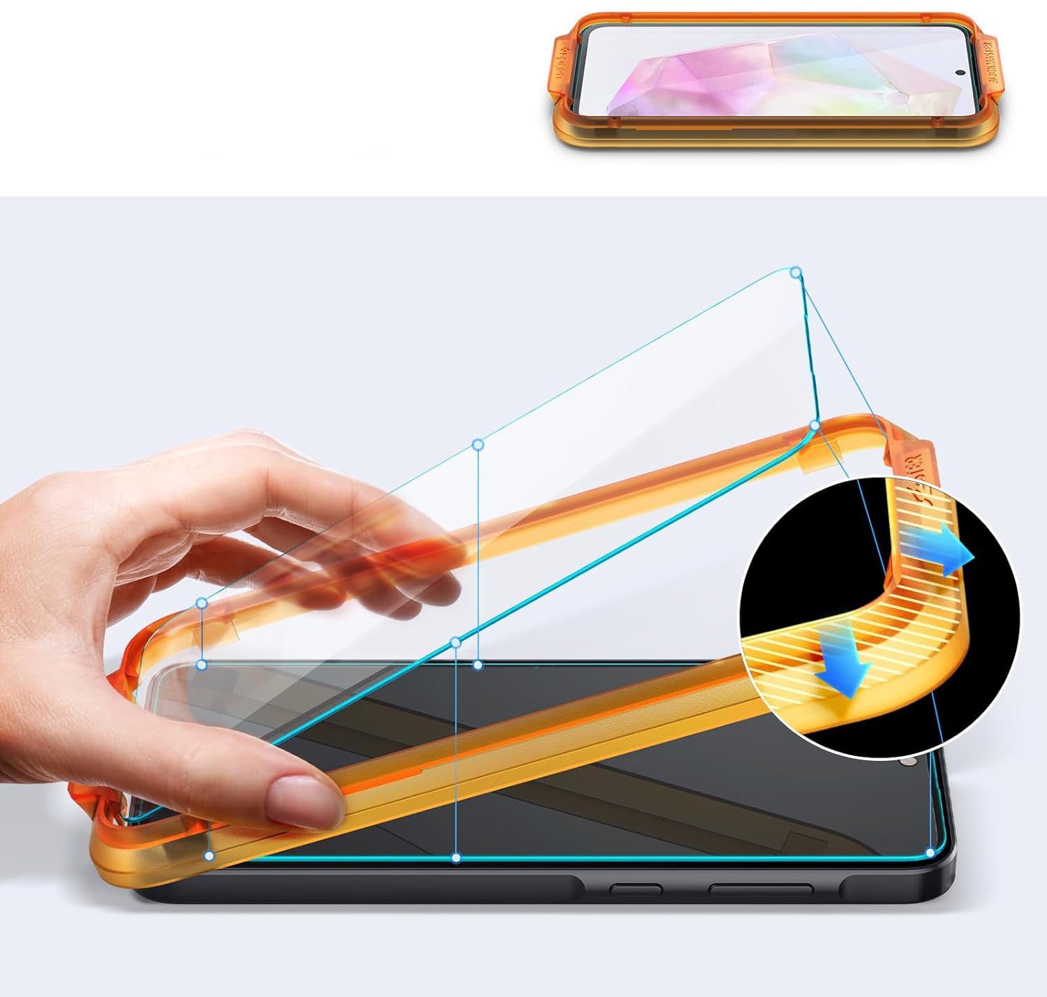 Glas für die Schutzhülle für Galaxy A35 5G, Spigen Glas.tR AM 2-Pack