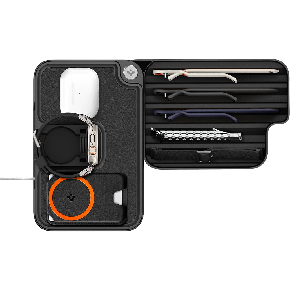 Ladestation mit Organizer und Schublade für Apple Watch Qi Ladegeräte, Spigen Watch Organizer S340, Schwarz