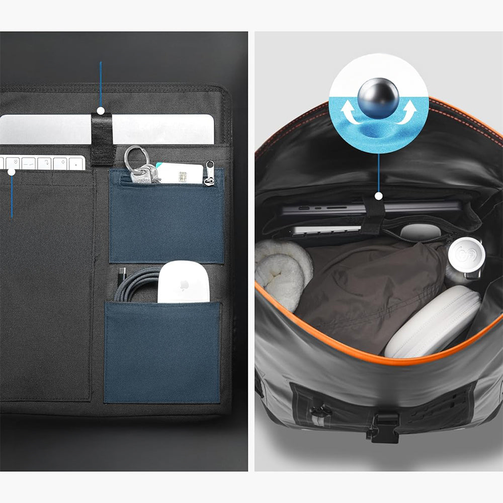 Wasserdichter Laptop-Rucksack bis 16" Spigen Aqua Shield WaterProof, 35L, Schwarz