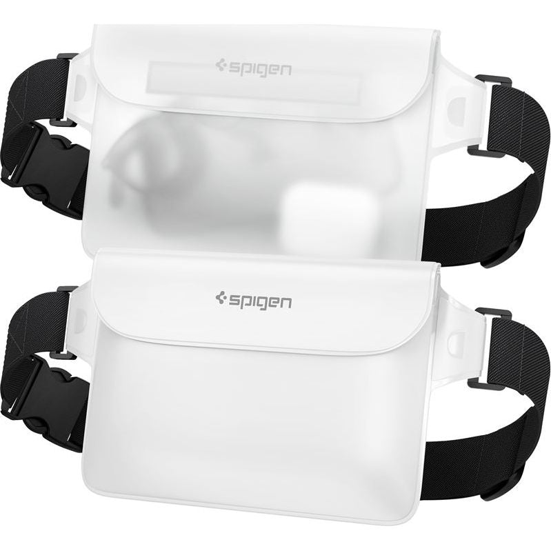 Wasserdichte Tasche Spigen Aqua Shield A620 Universal IPX8 2-Pack, Weiß und Transparentes Weiß