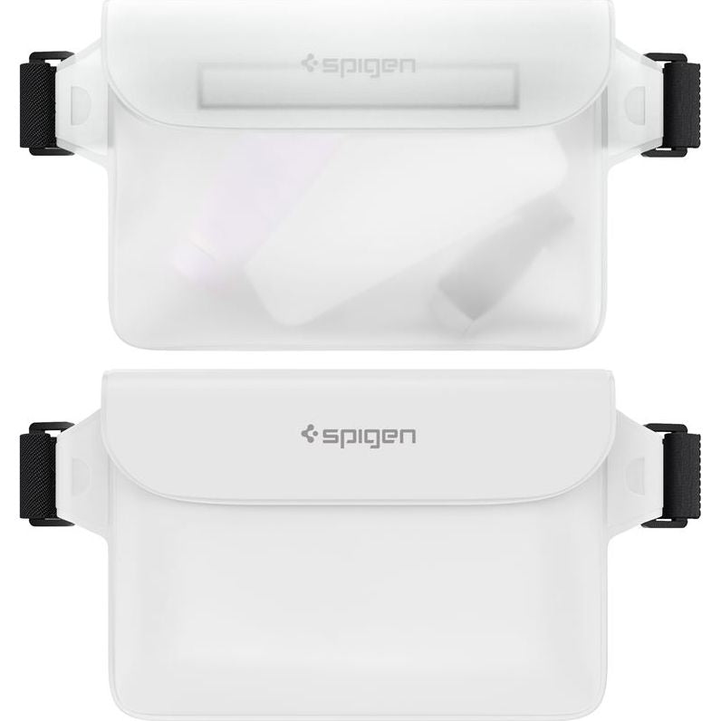 Wasserdichte Tasche Spigen Aqua Shield A620 Universal IPX8 2-Pack, Weiß und Transparentes Weiß