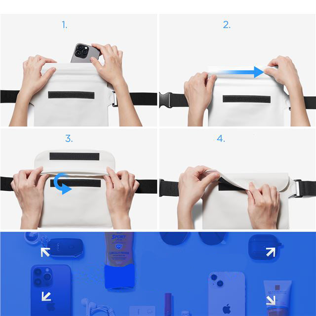 Wasserdichte Tasche Spigen Aqua Shield A620 Universal IPX8 2-Pack, Weiß und Transparentes Weiß